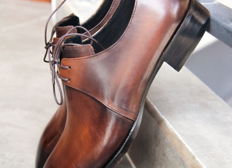 Brown Patina 2 Eyelets Derby LE