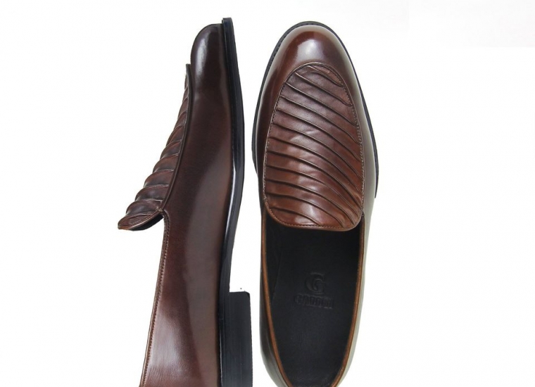 Brown loafer diagonal stripes RU