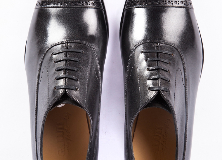 Oxford Balmoral CapToe Black (Đục Mũi) RU 