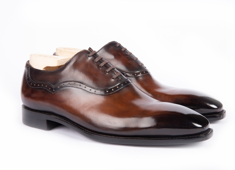 Brown Patina Plain Toe Oxford LE