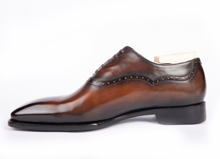 Brown Patina Plain Toe Oxford LE