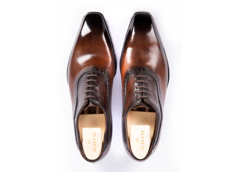 Brown Patina Plain Toe Oxford LE