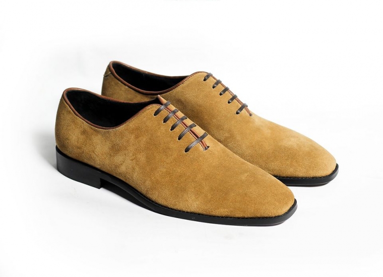 Tan Whole Cut Suede Oxford RU