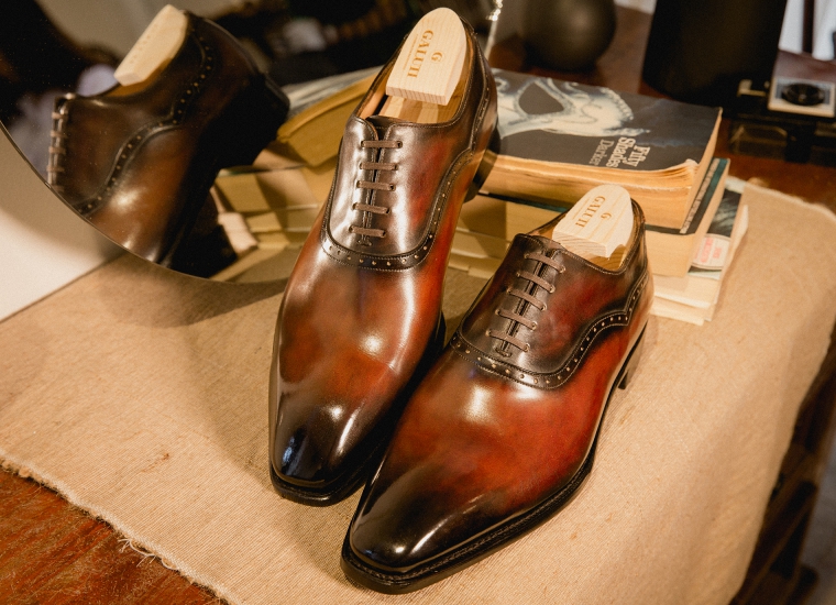 Brown Patina Plain Toe Oxford LE