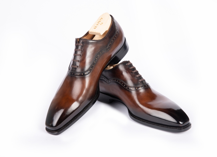 Brown Patina Plain Toe Oxford LE